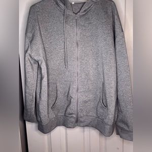 Grey zip up sweater